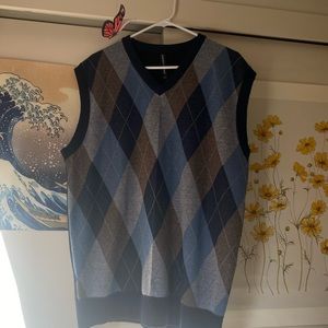 Blue argyle sweater vest
